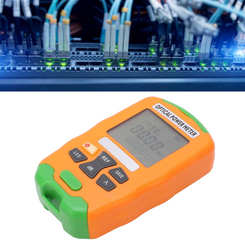 Orange Mini Fiber Optic Power Meter Fast Accurate Sensitive Robust