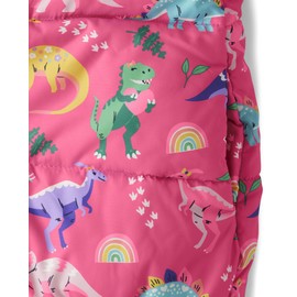 Gymboree,and Toddler Puffer Jacket,Pink Dinos,12-18 MONTHS