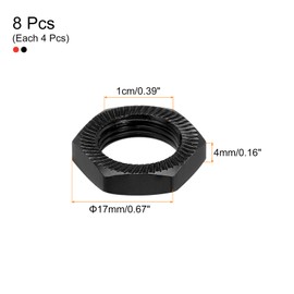 sourcing map Aluminum 17mm RC Wheel Nut Thread M12x1.0mm Hex Wheel Nuts RC Wheel Nut for 1/8 RC Model Car Trucks Off Road Car Upgraded Parts Pack of 8(Green & Black)