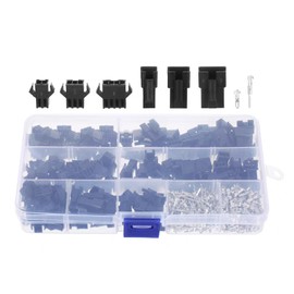 BEHOSHI 480pcs JST SM Connector Male/Female Housing SM Terminal 2.54mm Pitch 2Pin 3Pin 4Pin Contact Pin Small Connector Electrical Wiring Work