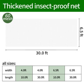 VBWSL Garden Netting 6.5 X 30 FT,Garden Cover Netting for Garden Protection, Insect Netting for Garden,Garden Netting for Raised beds