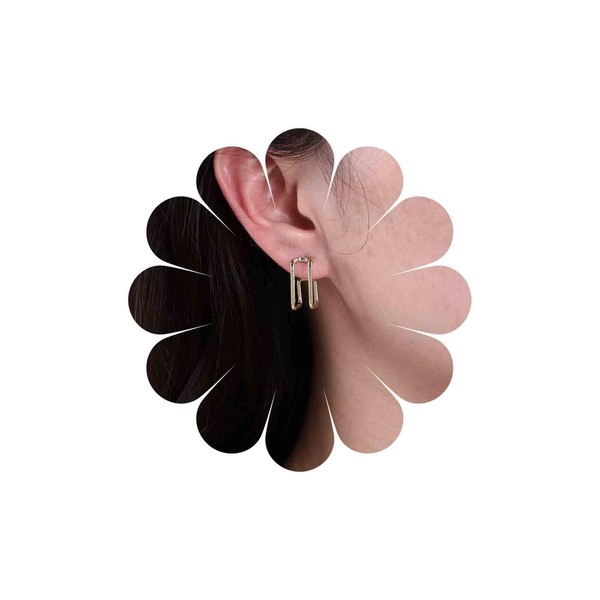Inateannal Open Square Earrings Golden Square Hoop Earrings Hollow Square