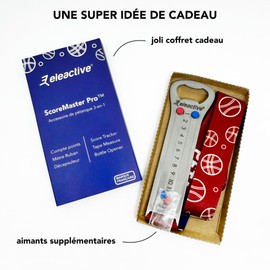 Elecactive® ScoreMaster Pro™ Bocce Score Counter with Integrated Bottle Opener and Lanyard (Registered Model EUIPO)