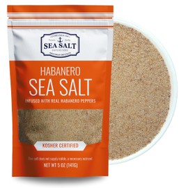 Habanero Sea Salt, Spicy Seasoning Salt Infused with Real Habanero Peppers, Sal Picante de Habanero, 5 oz Pouch - Sea Salt Superstore