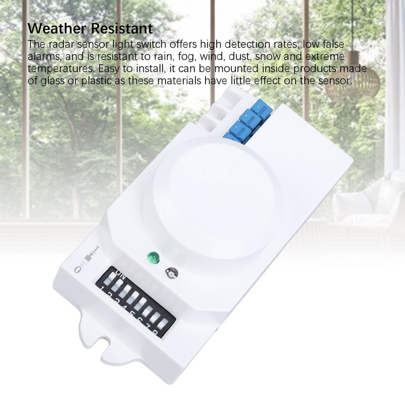 Microwave Radar Sensing Switch 5.8G 1200W Adjustable Human Motion Detector