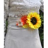 Oyabridal Sunflower Women's Floral Sash Belt,Bridal/Bridesmaid Wedding Dress Sunflower Satin