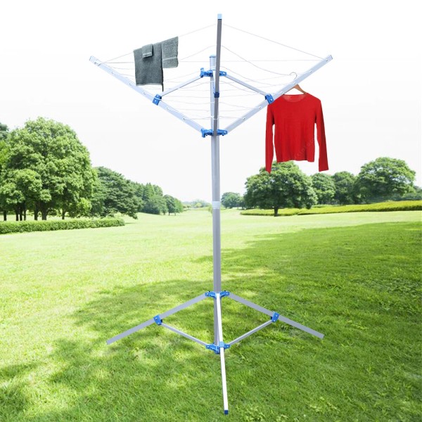 OUKANING 3-Arm Folding Umbrella Style Laundry Dryer Clothes Drying Rack