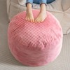 HIGOGOGO Round Stuffed Pouf Ottoman, Corduroy Poufs with Foam Chunk