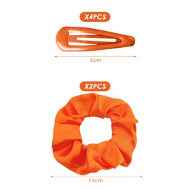 Pack of 2 Hair Bobbles and 4 Hair Clips, Elastic Hair Ties, Satin Hair Bobbles, Cute Hair Accessories, Women's Hair Accessories, Hair Accessories