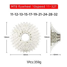 BESNIN Cassette for Mountain Bike 10 Speed 11-25T/11-28T/11-32T/11-36T/11-40T/11-42T Cassette 10 Speed Bicycle Freewheel (10-Speed 11-32T)