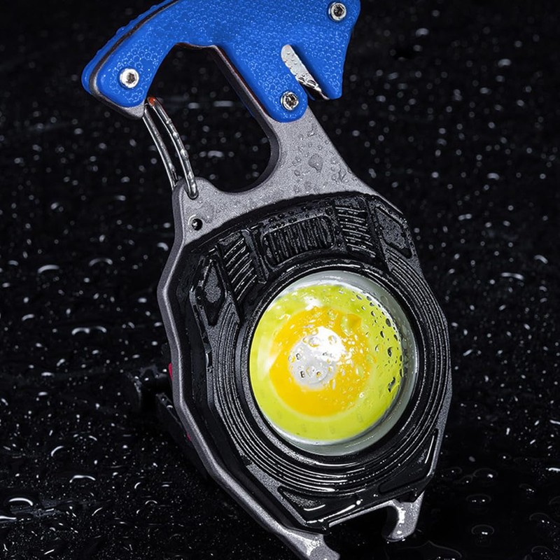 BY-J LED Small Flashlight Multitool, Rechargeable Keychain Light, COB Multi-Function