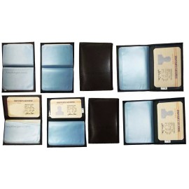 Lot of 4 leather business card. id credit card picture case transparent window’s