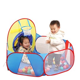 LimitlessFunN 4 Ft Kids Ball Pit Pop Up Tent for Toddlers Children Playhouse Baby Playpen Ocean Ball Pool with Zipper Storage Bag - Balls not Included (Blue)