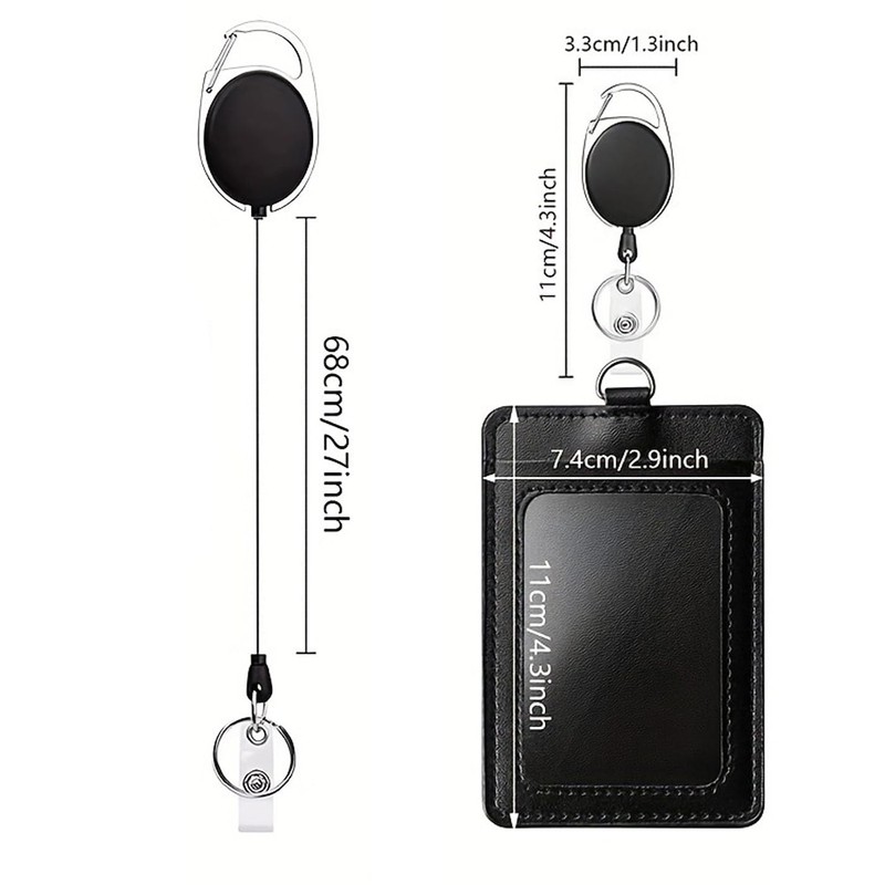 BRIIKPP Password Box Double Sided Employee ID Clip with Retractable