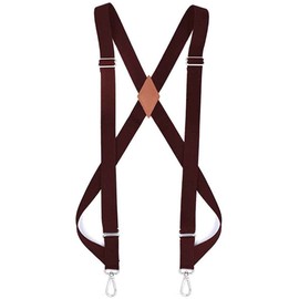Galsawi Mens Elastic X Back Style Suspenders Adjustable Side Clip Suspenders with Swivel Hooks