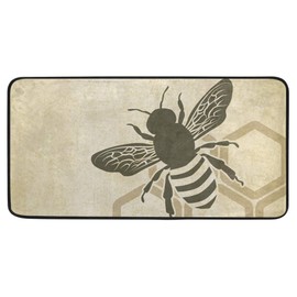 susiyo Kitchen Mat Vintage Honey Bee Kitchen Rug Mat Anti-Fatigue Comfort Floor Mat Non Slip Oil Stain Resistant Easy to Clean Kitchen Rug Bath Rug Carpet for Indoor Outdoor Doormat