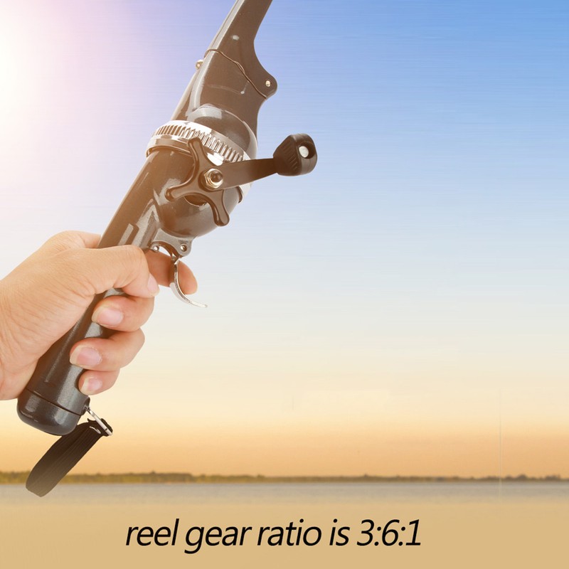 Lightweight Plastic Folding Integrated Fishing Rod and Enclosed Reel Tackle