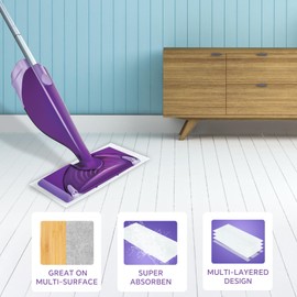 40 Count Disposable Wet Pads Refill for Swiffer Wet Jet Spray Mop,Wet Jet Pads for All Floor Types,Disposable Multi Surface Wet Jet Hardwood Floor Cleaner for swiffer Wet Pads Refill