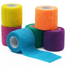 Bandages First Aid Tape Cohesive Bandage First Aid Bandages Cohesive Wrap Adhesive Bandage Self Adherent Cohesive Wrap Bandages Colorful Bandages (Mix6-A, 2-Inch)