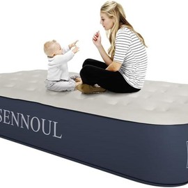 Air Mattress Twin with Built in Pump - 2 Mins Quick Self Inflatable,13"/550lbs Max Blow Up Bed, All Night Stability No Lost Air，No Peculiar Smell for Camping,Home,Guests & Portable Travel - Size: Twin-13"