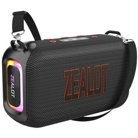 ZEALOT Bluetooth Speaker, 60W(Peak) Speaker Bluetooth Wireless, Portable Outdoor Speakers IPX6 Waterproof, Stereo Loud Sound with Deep Bass,Dual Pair/BT5.3/EQ/TF/AUX, for Pool/Party/Travel