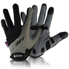 Kratos Anti-Slip Cycling Gloves for Men and Women, Touchscreen Breathable bicycle Gloves|Full Finger Mountain Bike Gloves for BMX ATV MTB Riding, Road Racing, Bicycle, Boating