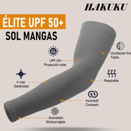 HAKUKU Mangas para Brazos UV, 4 Pares Fresco, Absorbe el Sudo Mangas de Brazo de Hielo para Hombres y Mujeres Andar en Bicicleta, Conducir, Pescar, Golf