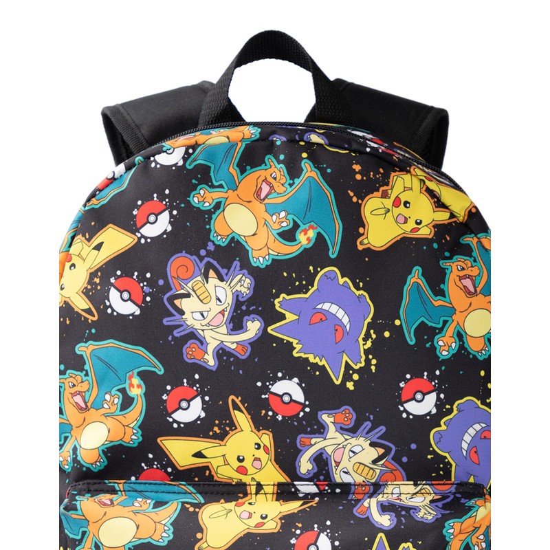 Pokémon Pikachu Charizard Gengar Meowth Backpack in Black | Kids