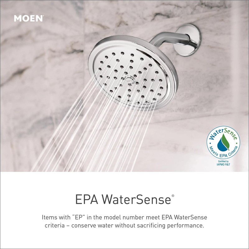 Moen Chateau Chrome Eco-Performance Shower Trim Set, Featuring Showerhead and