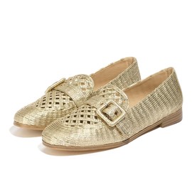 Tasteall Women's Loafer Ballet Flats Casual Comfortable Business Office Dressy Mary Jane Flats Shoes for Women Gold Szie 8.5