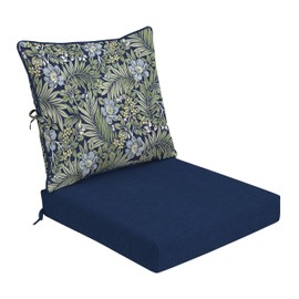 Arden Foam Outdoor Deep Seat Cushion Set, 24 x 24, Made with ProFoam, Rain-Proof, Fade Resistant, Sapphire Morrison Floral