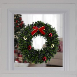 17" Green Tinsel Artificial Christmas Wreath with a Bow