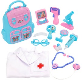 Lingway Toys Toddler Doctor Play Set, 13pcs Doctor kit for Kids containing Kids Medical kit,Kids Stethoscope, Doctor Dress up Costume,Toys for Kids Ages 3-7 Years Old