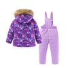 Hiheart Little Girls 2 Piece Snowsuit Warm Hooded Ski Jacket