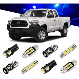 BRISHINE Blue LED Interior Light Kit for Toyota Tacoma 2016 2017 2018 2019 2020 2021 2022 Super Bright Interior LED Bulbs Package + License Plate Lights and Install Tool