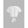 CIDER Round Neck Knotted Crop Top Y2K for Women Knot