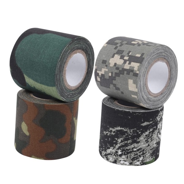 Healeved 4pcs Camouflage Pattern Cohesive Bandage Wrap Lightweight Non-woven Tape
