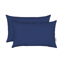 RSH DECOR Set of 2 - Indoor/Outdoor Solid Navy Decorative Rectangle Lumbar Throw/Toss Pillow - Choose Size and Choose Color