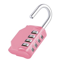 ZHEGE Combination Lock, 4 Digit Combination Padlock Outdoor, School Lock, Gym Locks (Pink)