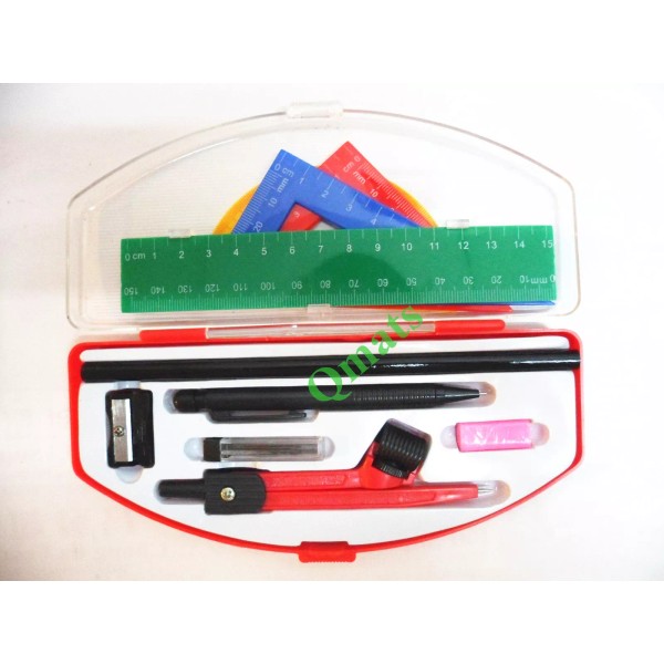 Unbranded/Generic 10PC NEW GEOMETRY MATHEMATICAL MATHS SET KIT PROTRACTOR PENCIL