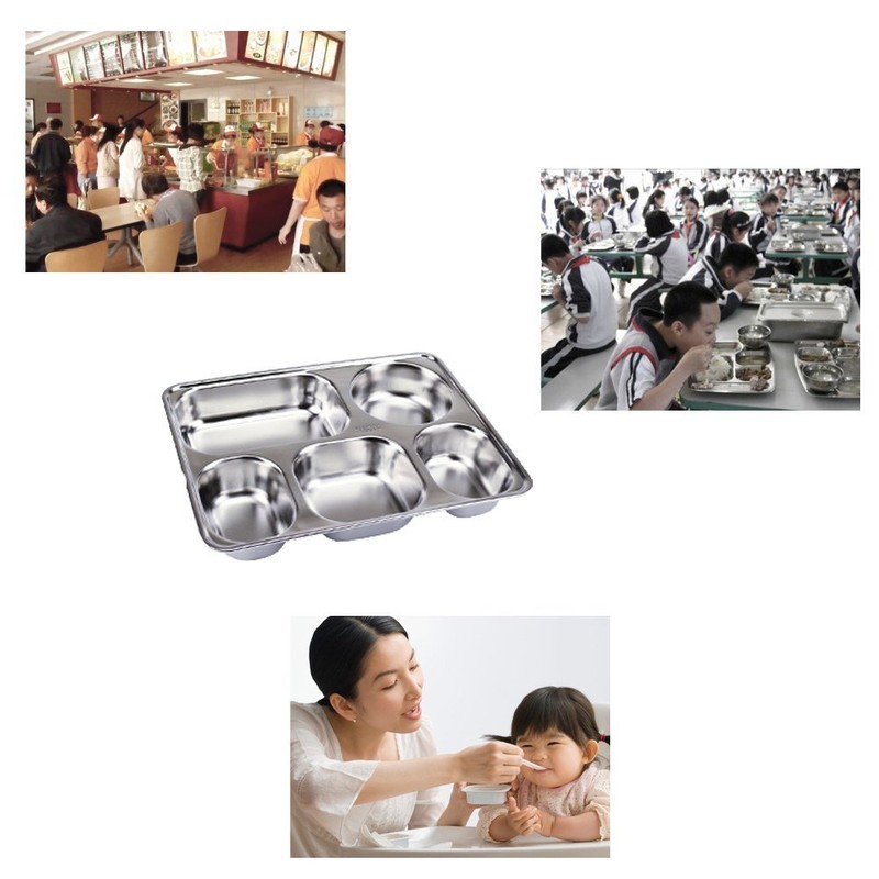 AIYoo 304 Stainless Steel Divided Plates with Lid for Adults
