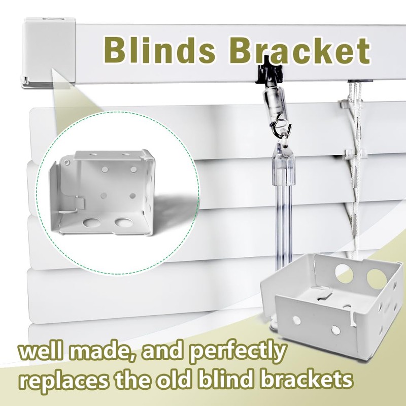 2pcs Mini Blind Brackets, Metal Window Blind Brackets, White Window