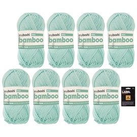 myboshi Bamboo Super Soft Bamboo Cotton Yarn Crochet Knitting Heavy Duty Clothing Amigurumi 60% Viscose 40% Cotton Green (Mint) 8 Skeins