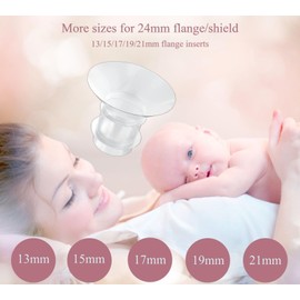 Flange Inserts 17mm 6PC,Compatible with Momcozy S12 Pro/S9 Pro/S12/S9 Wearable Breastpump Cup,Suitable for Medela/Spectra/Elvie/Willow/TSRETE 24mm Shields/Flanges,Reduce 24mm Tunnel Down to 17mm,6pcs