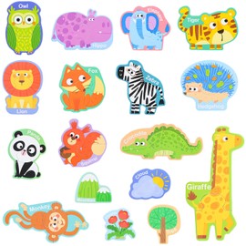 Fridge Magnets for Kids Wild Animal,Cute Vivid Animals Refrigerator Magnets for Kids Soft Back Magnetic Animals for Fridge,Toddler Magnets for Refrigerator (17PCS - Animal Cognition)
