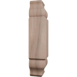 1 1/8"W x 5 3/32"H x 1 1/8"P Americraft Solid Hardwood Stain Grade Universal Baseboard Inside Corner Block for Chair Rail Profiles up to 2 9/16"H x 1 1/8"P, Walnut