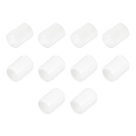 QUARKZMAN Pack of 10 Rubber End Caps Rubber Caps 14 mm ID Sealing Cap Protective Caps Vinyl Round End Cap Cover Screw Thread Protective Caps White