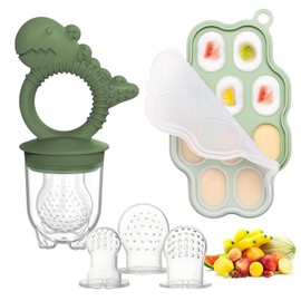 Moldes para paletas de leche materna Btrfe y chupete de frutas, bandeja de silicona para congelar alimentos para bebés, recipientes para la dentición y la autoalimentación.