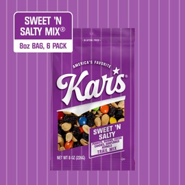Kar’s Nuts Sweet ‘N Salty Trail Mix, 8 oz Resealable Pouch (Pack of 6), Gluten-Free Trail Mix Snack