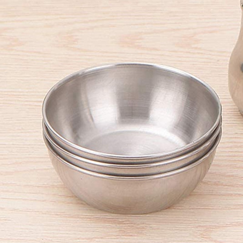 16Pcs Stainless Steel Sauce Dishes Round Seasoning Dishes Sushi Dipping